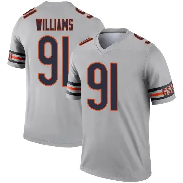 ＃91 Youth Chris Williams Legend Chicago Bears Inverted Silver Jersey