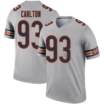 ＃93 Men's Xavier Carlton Legend Chicago Bears Inverted Silver Jersey