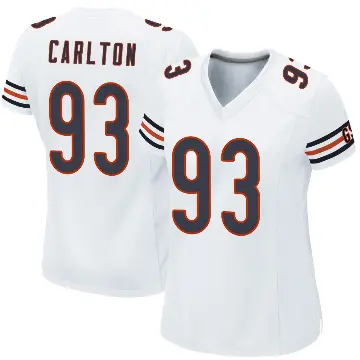 ＃93 Women's Xavier Carlton White Game Chicago Bears Jersey