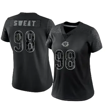 ＃98 Women's Montez Sweat Black Limited Chicago Bears Reflective Jersey
