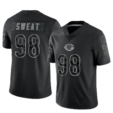＃98 Youth Montez Sweat Black Limited Chicago Bears Reflective Jersey