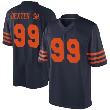 ＃99 Men's Gervon Dexter Sr. Navy Blue Game Chicago Bears Alternate Jersey