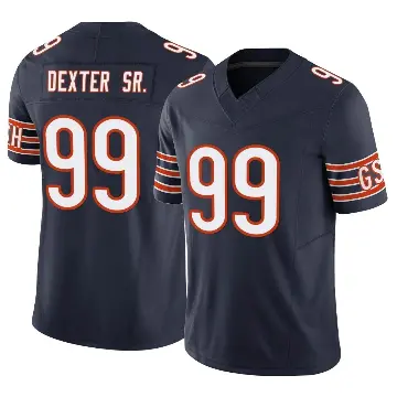 ＃99 Men's Gervon Dexter Sr. Navy Limited Chicago Bears Vapor F.U.S.E. Jersey
