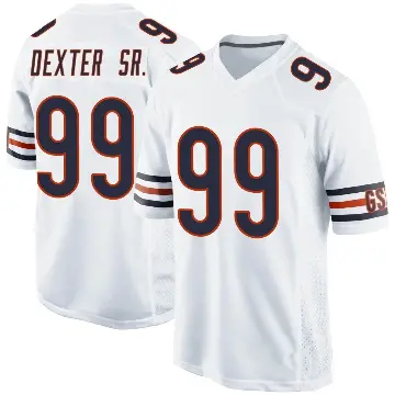 ＃99 Youth Gervon Dexter Sr. White Game Chicago Bears Jersey