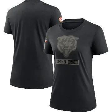 Women's Black Chicago Bears 2020 Salute To Service Performance T-Shirt