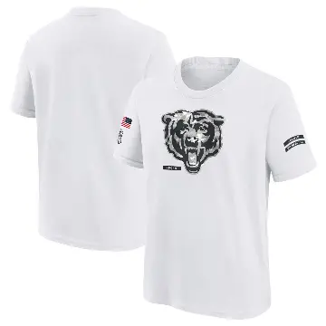 Youth White Chicago Bears 2024 Salute To Service T-Shirt